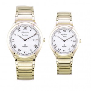 Alexandre Christie AC 8538 Light Gold White Sapphire